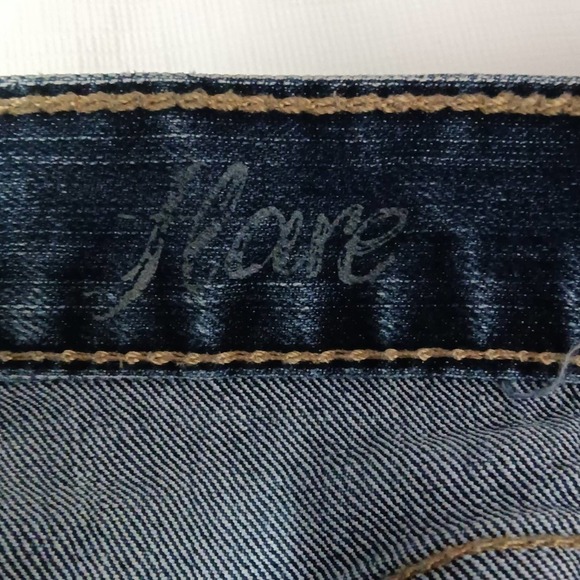 CALVIN Klein Women's Flare Jeans Blue Denim Medium Wash Low Rise Bootcut Sz 4 - Picture 8 of 10